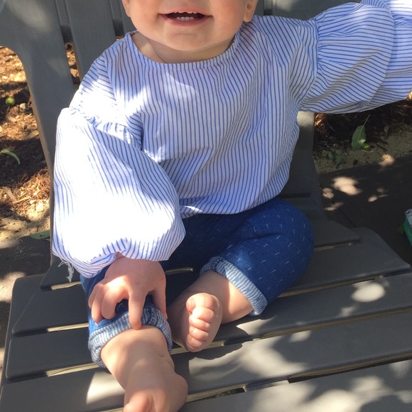 Something Navy Puff Sleeve Blouse - Picture 8 of 8